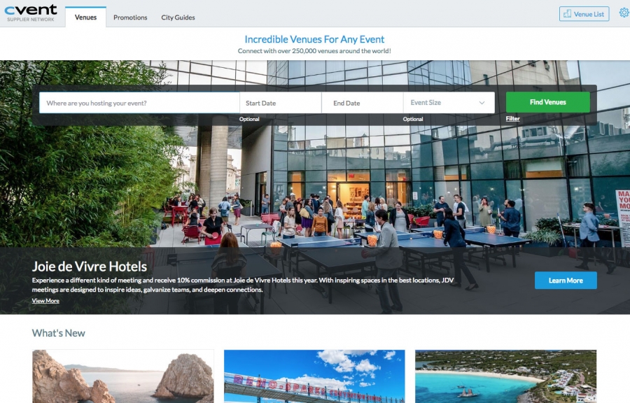 Cvent Venues Search Home